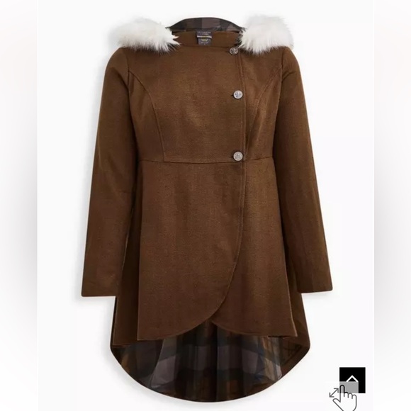 Torrid Outlander Fur Riding Coat BNWT Size 2 - Picture 7 of 15